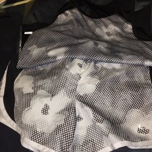 Shorts and shirt set with meshed shoulder